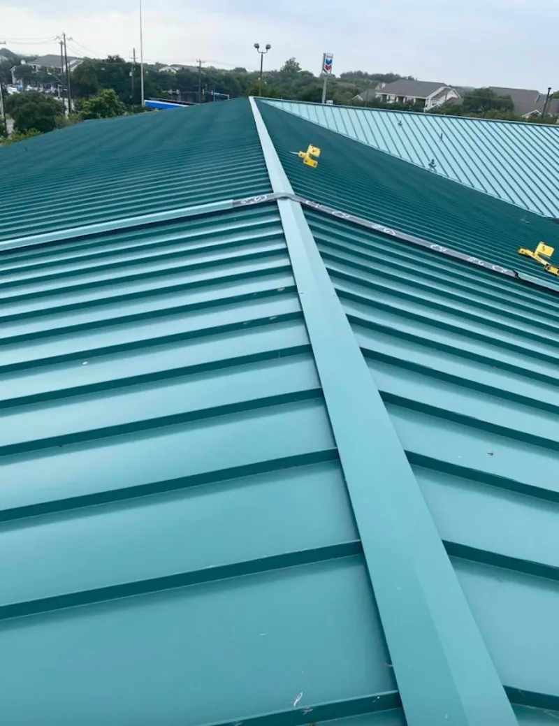 Green commercial metal roof ridge and valley for Metal Roof Repair in Glenn Dale